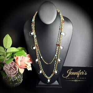Joan Rivers Gold Tone & Turquoise Layered Necklace